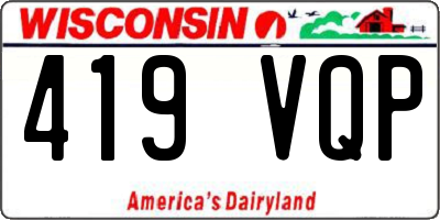 WI license plate 419VQP