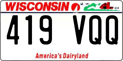 WI license plate 419VQQ