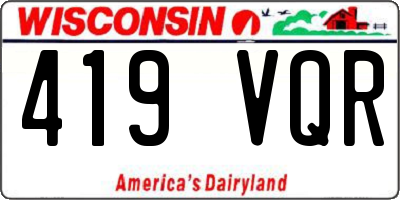 WI license plate 419VQR