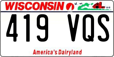 WI license plate 419VQS