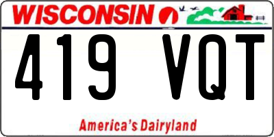 WI license plate 419VQT