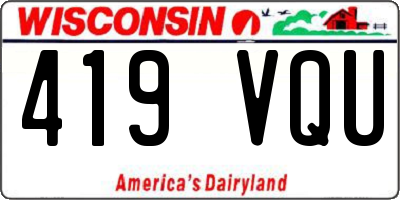 WI license plate 419VQU