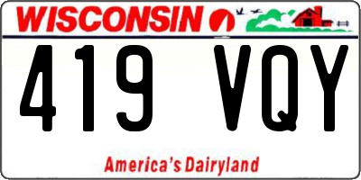 WI license plate 419VQY