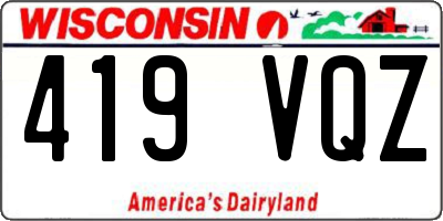 WI license plate 419VQZ