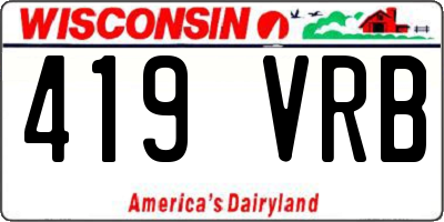 WI license plate 419VRB