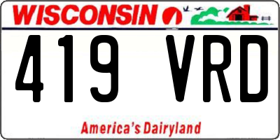 WI license plate 419VRD
