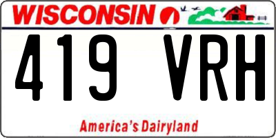 WI license plate 419VRH