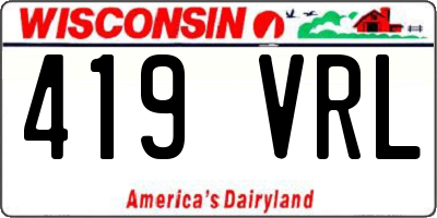 WI license plate 419VRL