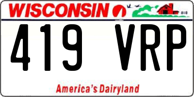 WI license plate 419VRP