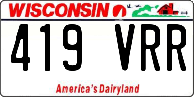 WI license plate 419VRR