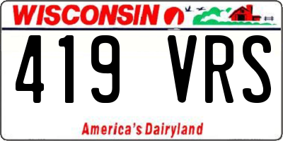 WI license plate 419VRS