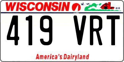 WI license plate 419VRT