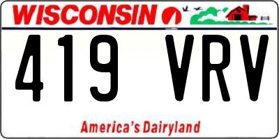 WI license plate 419VRV