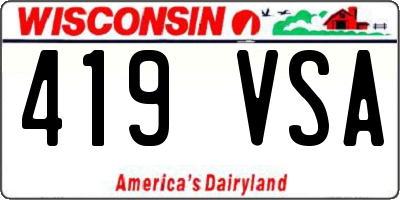 WI license plate 419VSA