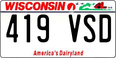 WI license plate 419VSD