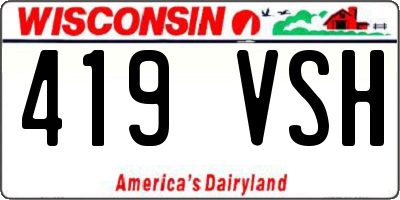 WI license plate 419VSH