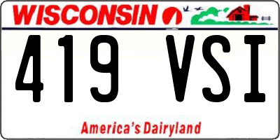 WI license plate 419VSI