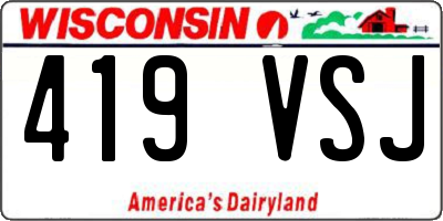 WI license plate 419VSJ