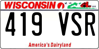 WI license plate 419VSR