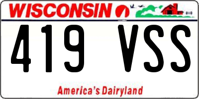 WI license plate 419VSS