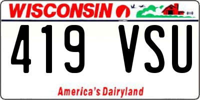 WI license plate 419VSU