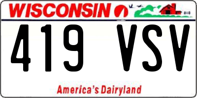 WI license plate 419VSV