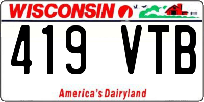 WI license plate 419VTB