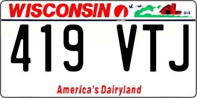 WI license plate 419VTJ