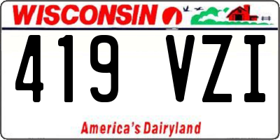 WI license plate 419VZI