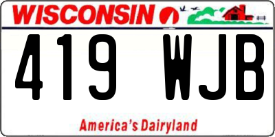 WI license plate 419WJB