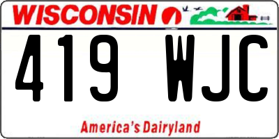 WI license plate 419WJC
