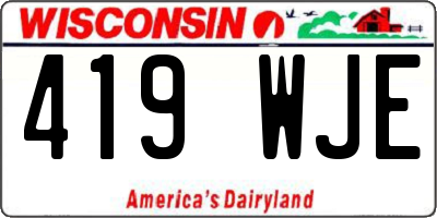 WI license plate 419WJE