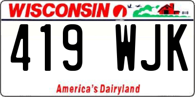 WI license plate 419WJK