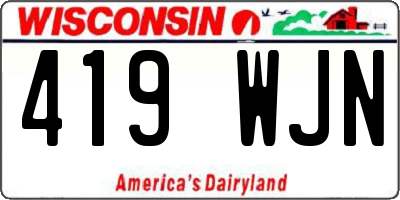 WI license plate 419WJN