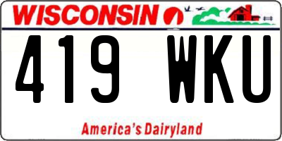 WI license plate 419WKU