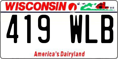 WI license plate 419WLB