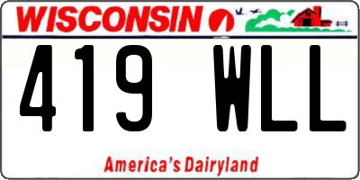 WI license plate 419WLL