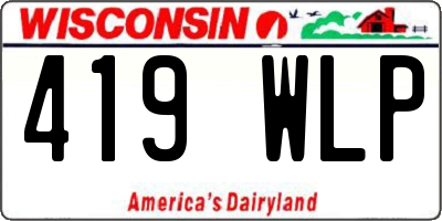 WI license plate 419WLP