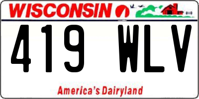 WI license plate 419WLV