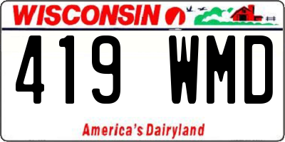 WI license plate 419WMD