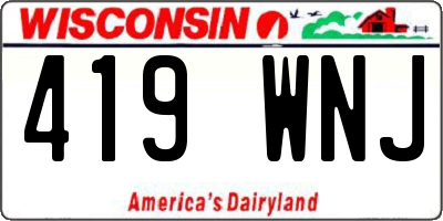 WI license plate 419WNJ