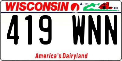 WI license plate 419WNN