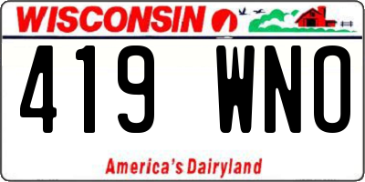 WI license plate 419WNO