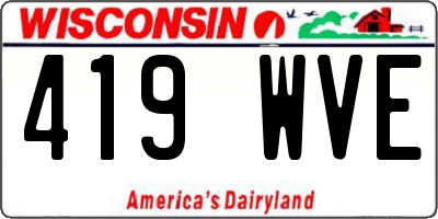 WI license plate 419WVE