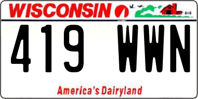 WI license plate 419WWN