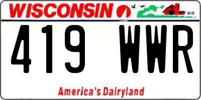 WI license plate 419WWR