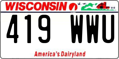 WI license plate 419WWU