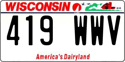 WI license plate 419WWV