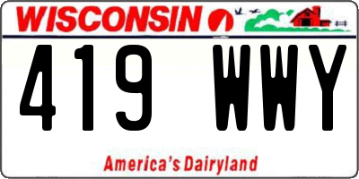 WI license plate 419WWY