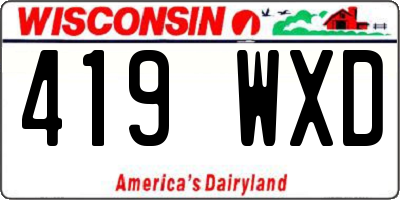 WI license plate 419WXD